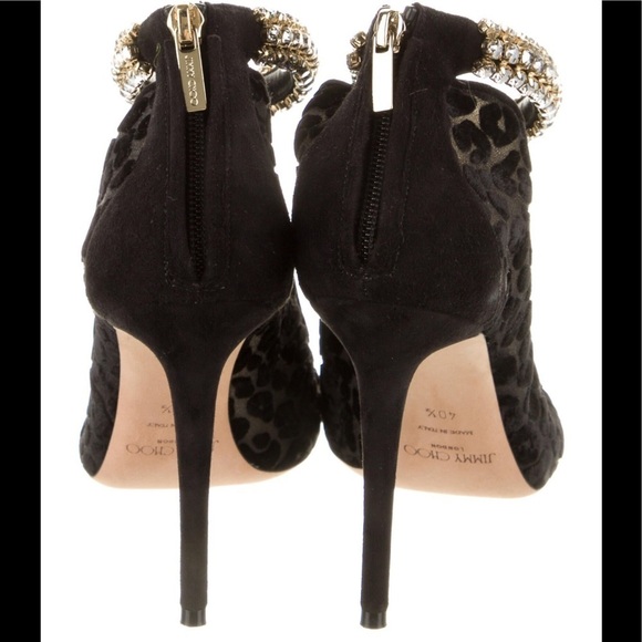 Jimmy Choo Lux Jeweled Leopard-Print Velvet Pumps - Picture 6 of 15